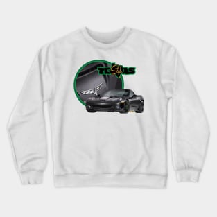 Texas-Style Black Corvette with green trim Crewneck Sweatshirt